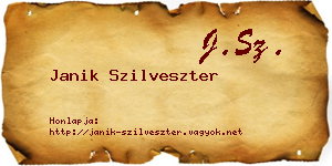 Janik Szilveszter névjegykártya